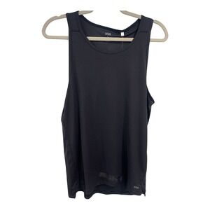 DSG Mens Run Tank Pure Black Moisture Wicking Reflective UV Protection Small NEW